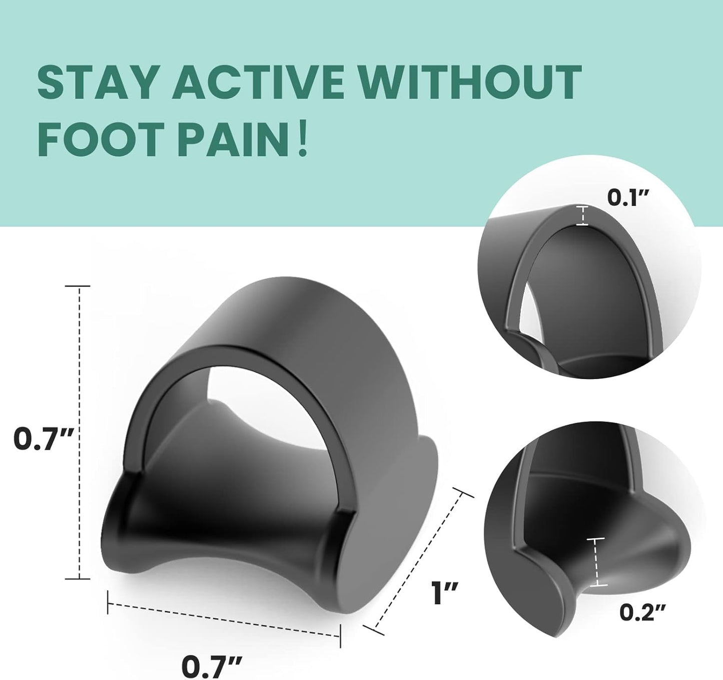 Welnove Pinky Toe Separator, 12 Pcs Black Gel Toe Spacers Bunion Corrector for Feet Women and Man, Little Toe Cushions for Curled Overlapping