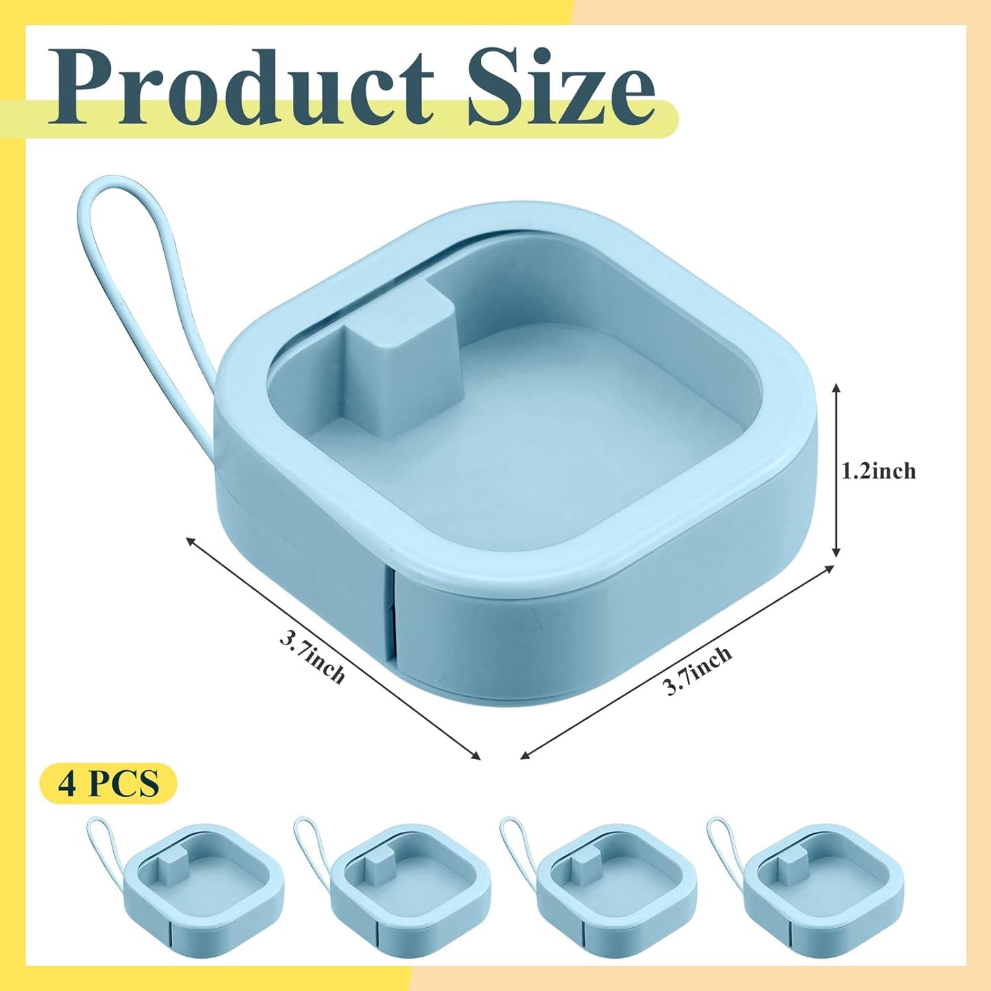 Kathfly 4 Pcs Blue Hair Tie Organizer Portable Hair Accessory Storage Containers Stackable Tie Bobby Pin Holder Home Cotton Swab Dispenser Accessories Jewelry Organizer Box