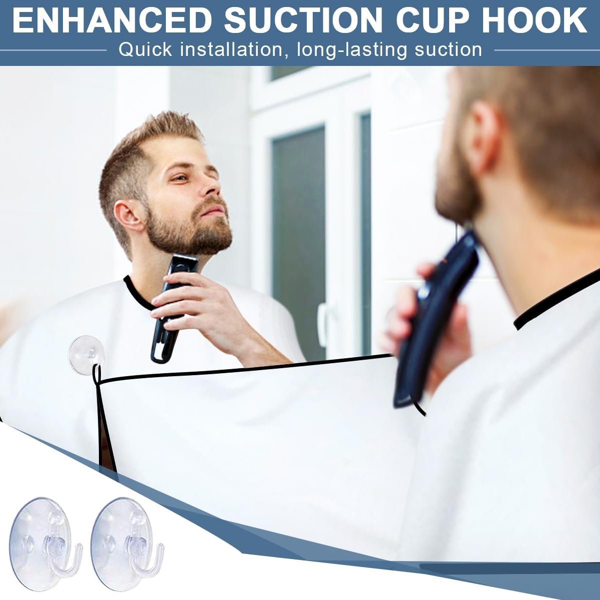 Beard Bib and Apron Catcher for Men Shaving and Trimming, Non-Stick Cape Grooming Cloth, Valentine's Day Gifts