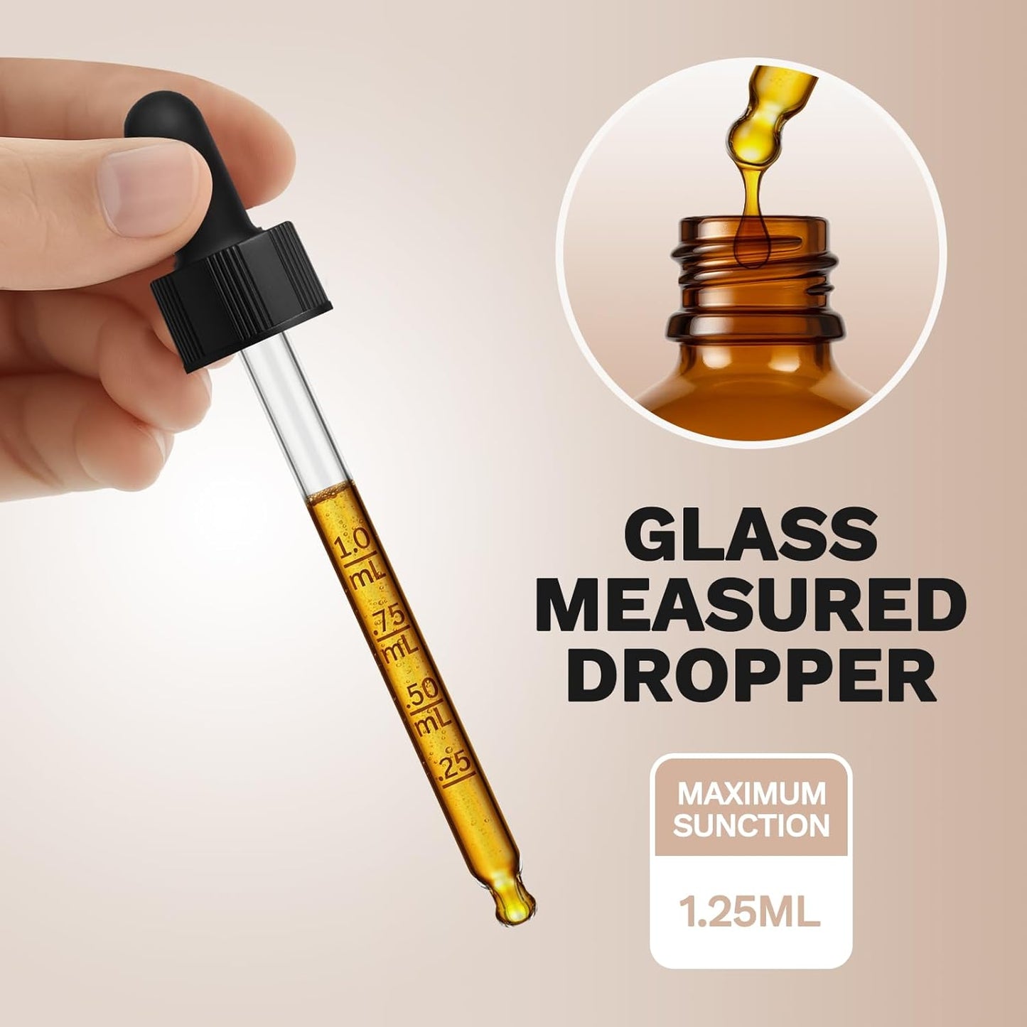 Bumobum 100ml Dropper Bottle, Amber Glass Dropper Bottle with Measured Dropper, 3.4oz Empty Eye Tincture Bottles with Funnel, Pipette & Labels for Essential Hair Oils Serums, 4 Pack