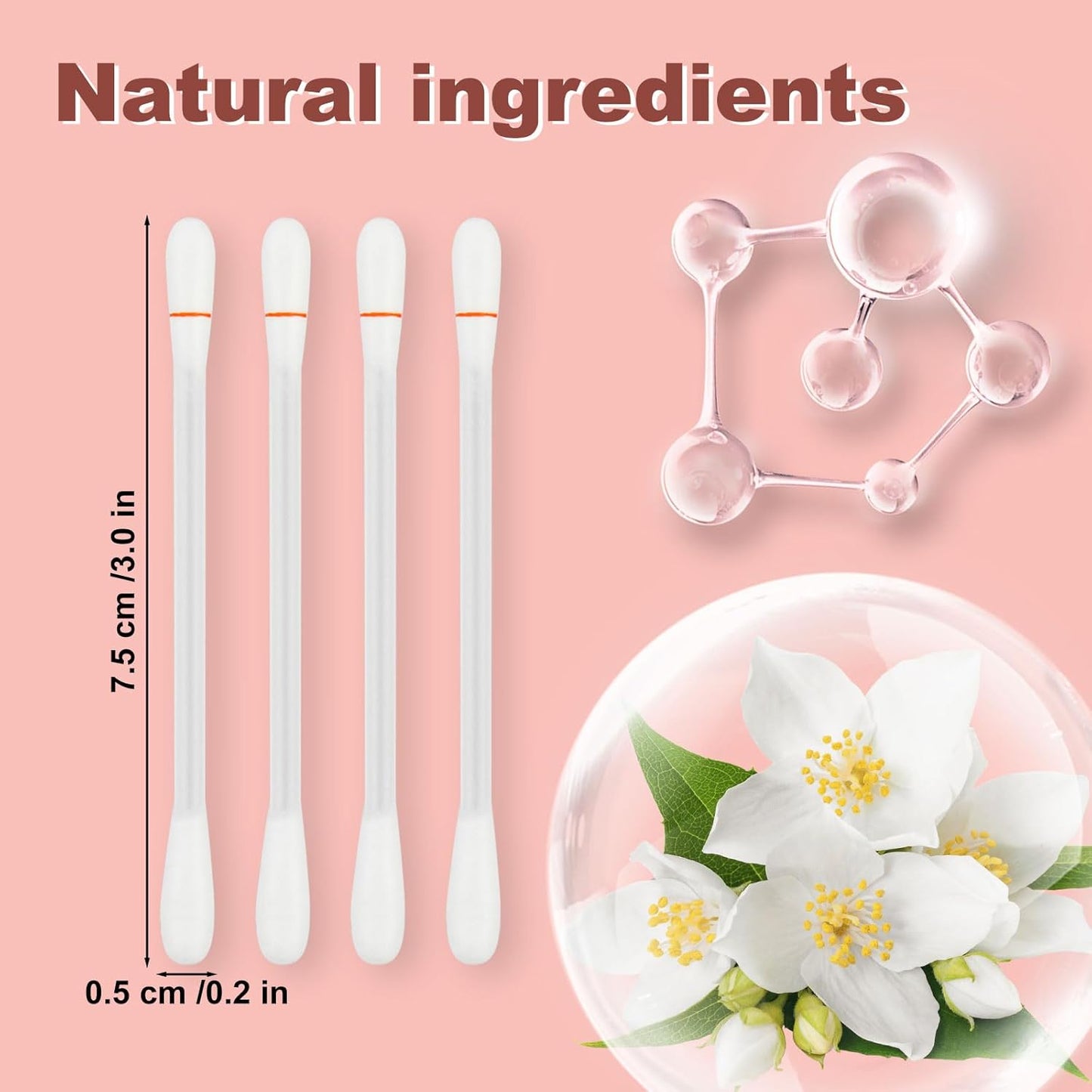 Cotton Swabs,Cotton Makeup Remover Swabs,Eye & Lip Sticks Remover,Liquid-Filled Makeup Remover Swabs Disposable Cotton Swabs for Eye/Lip/Eyebrow/Eyelash Makeup (Pack of 300)