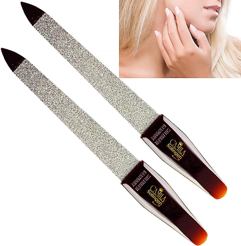 CS16 Sapphire Metal Nail File for Natural Nails Fingernail and Toenail Care, 3.5" Double Sided Coarse and Fine for Manicure and Pedicure