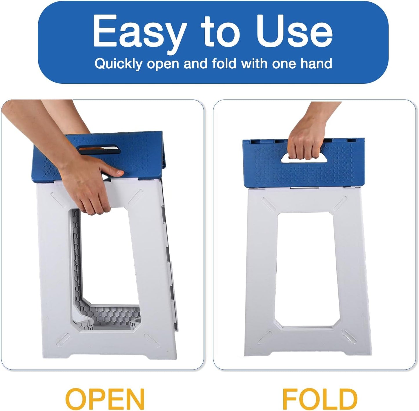 Bathroom Foot Rest Stool, Foldable Waterproof Plastic Step Stool, Non-Slip Compact Stool for Shower, Holds Up to 330 lbs, 17.7 inches
