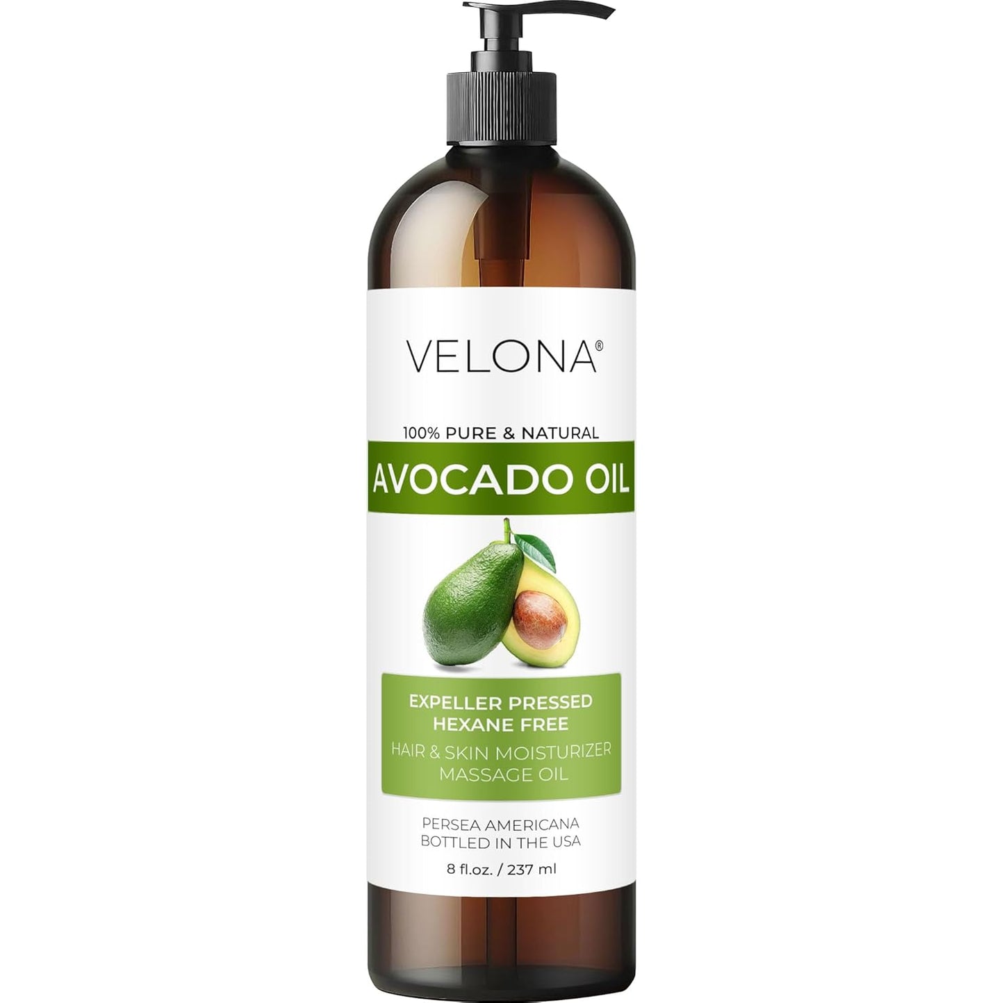 velona Avocado Oil 8 Fl Oz | 100% Pure and Natural Carrier Oil | Expeller-Pressed | Hair, Body and Skin Care | Use Today - Enjoy Results