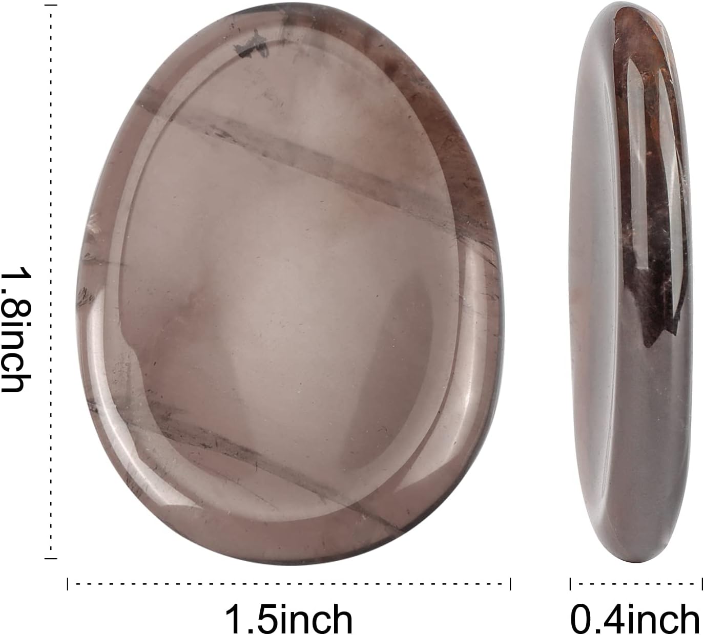 Artistone Smoky Quartz Crystal Chakra Thumb Worry Stone Teardrop Reiki Healing Stone Pocket Palm Stones for Anxiety Stress Relief Meditation Therapy Geometry Home Decor