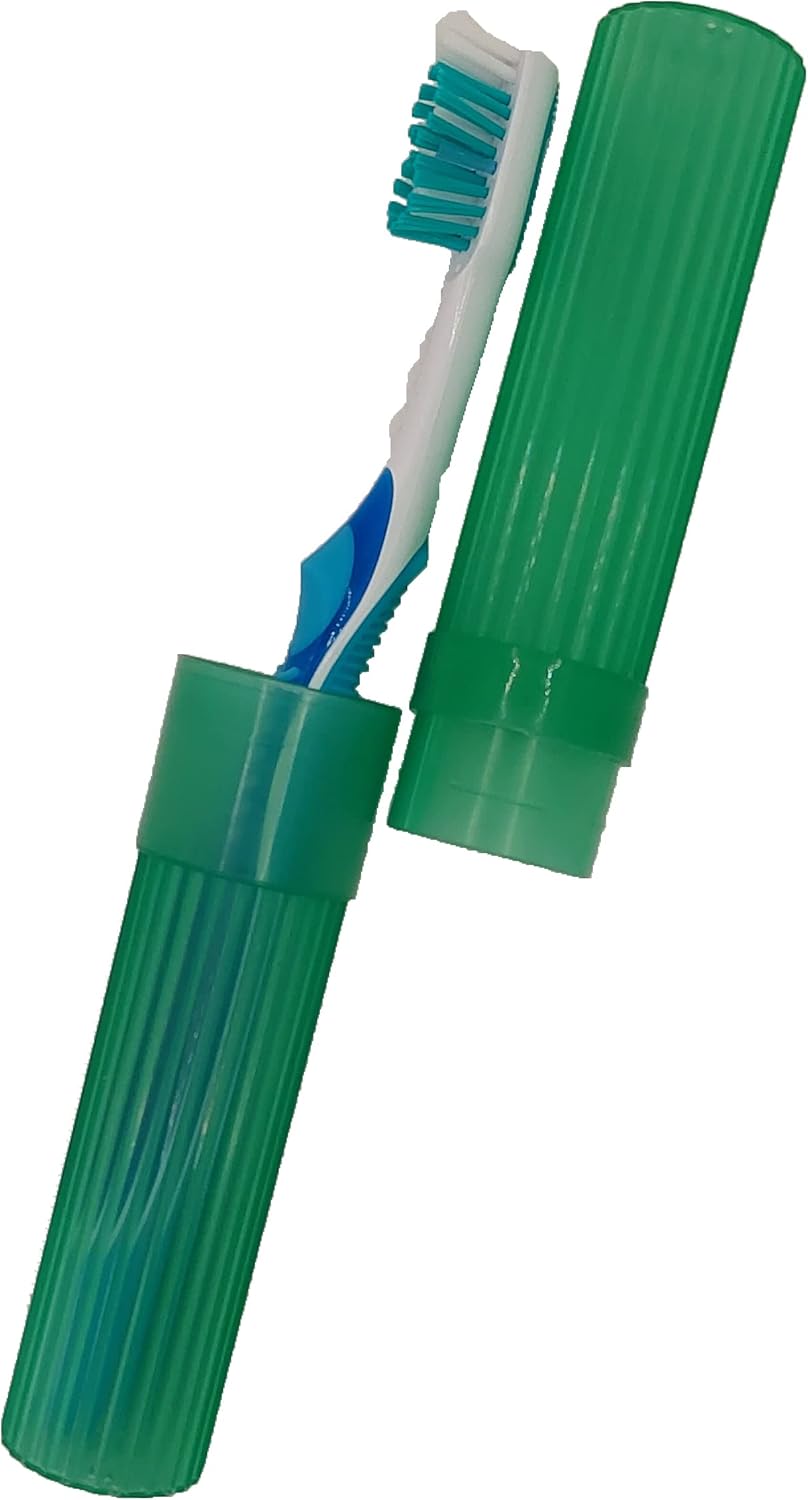 Toothbrush Holder (Green) - Made in The USA. W/Ventilation Holes.