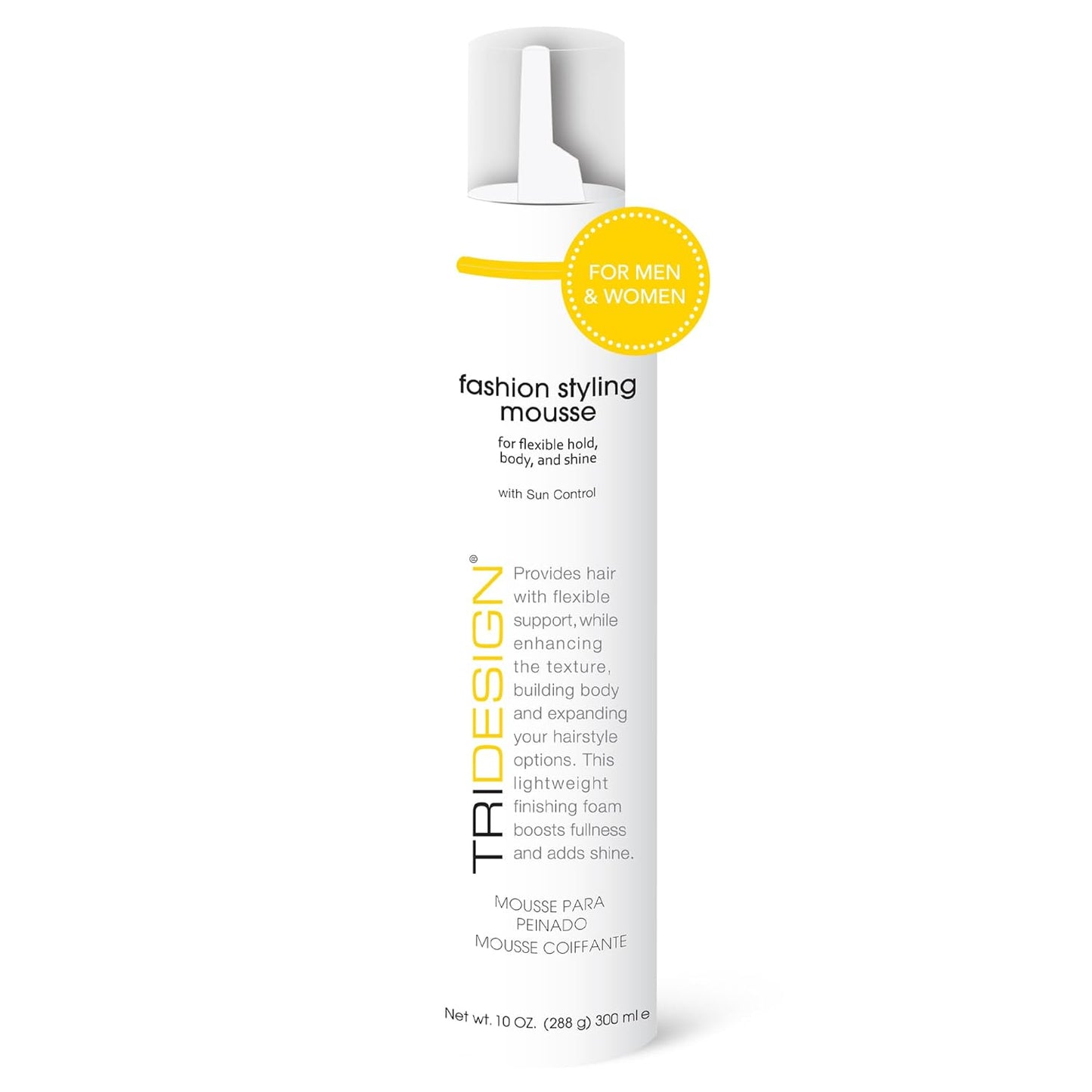 TRI Fashion Styling Mousse - Wavy Hair Volumizer & Curl Tamer with Frizz Control, Shine & Styling Options for Women, Hair Foam - 10 Ounce