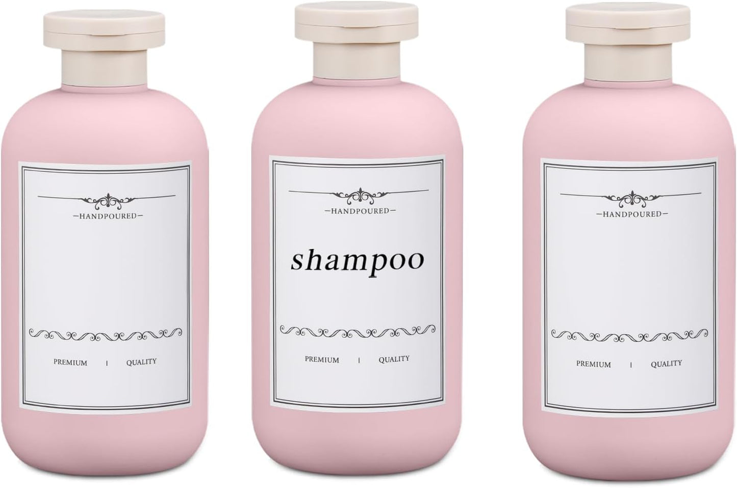 6.8oz Travel Bottles for Toiletries, Empty Plastic Squeeze Bottles with Flip Cap, Lotion Container for Toiletries Travel Size Shampoo and Conditioner (3 pack, pink)