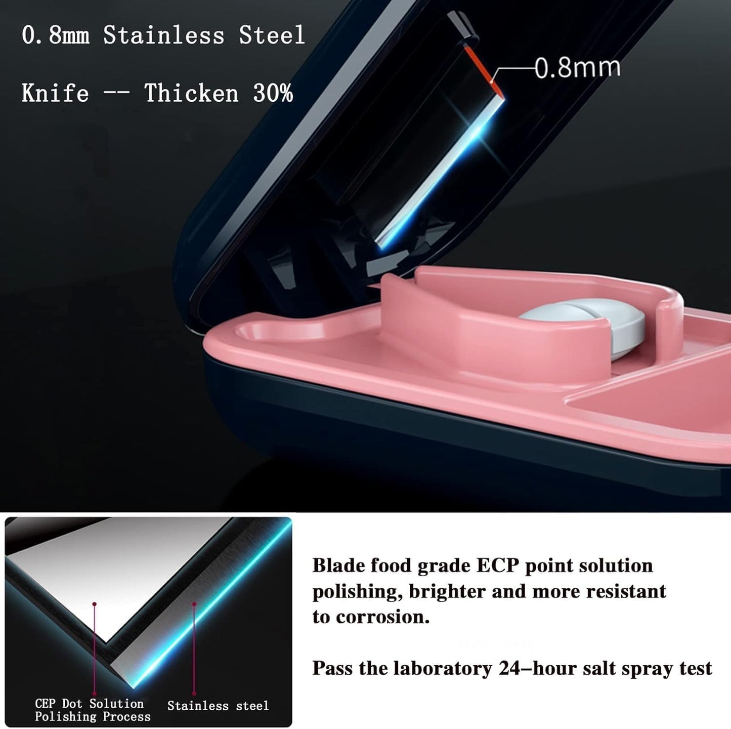 DUBSTAR Small Pill Cutter, Pill Cutter Splitter for Small and Tiny Pills, Portable Pretty Pill Cutters for Large Pills, Cuts Vitamins Tablets for Purse Pocket (Pill Cutter, Black)