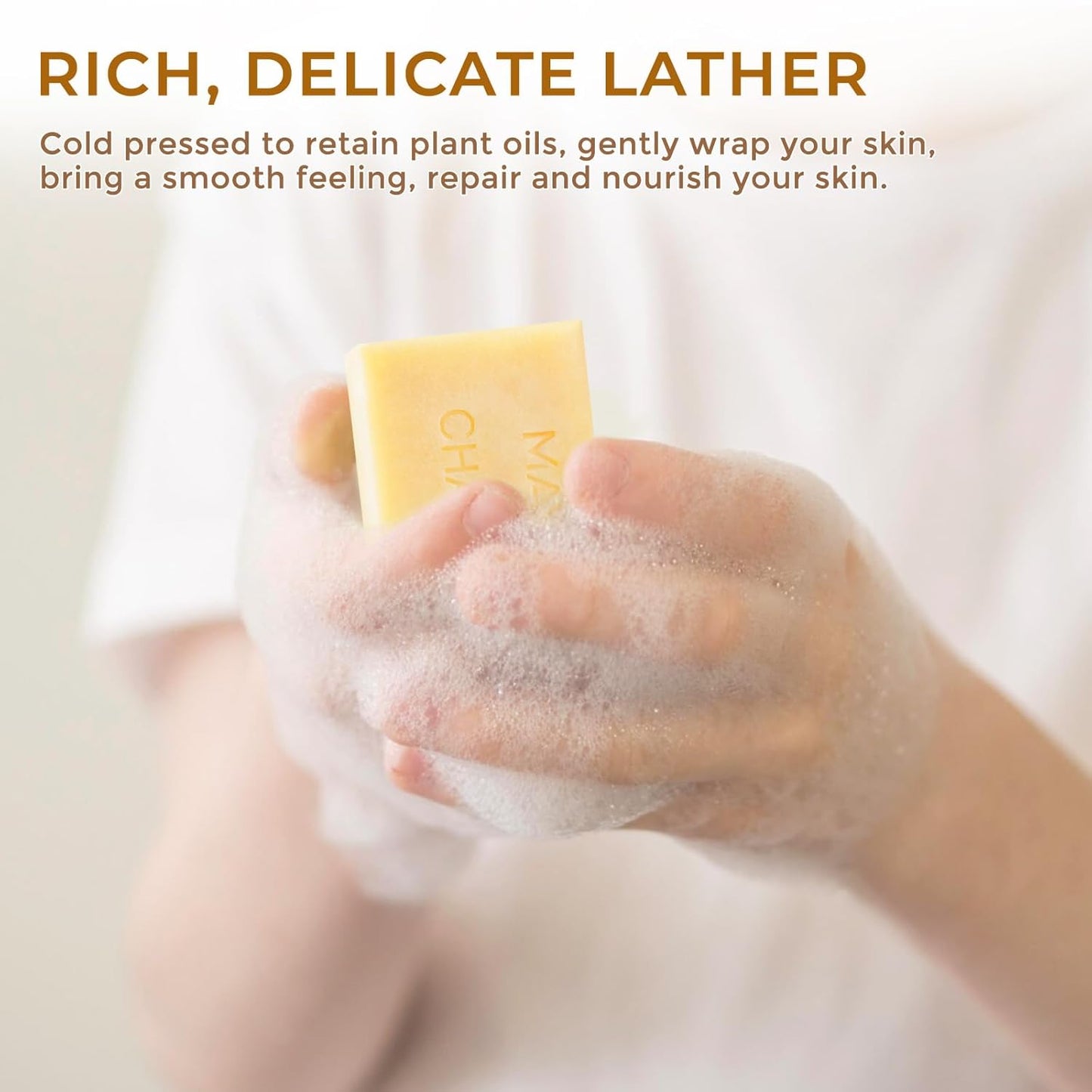 Natural Botanical Bar Soap With Essential Oil, Vitamin E, Pure Plant Oil Bath Body Soap- Lemongrass,Tea Tree, Roman Chamomile Rich Creamy for Men, Women All Skin Type