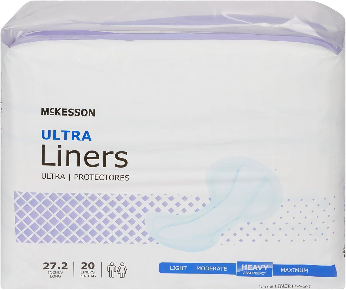 McKesson Incontinence Pads for Adult Women and Men [Pack of 80] Bladder Control and Postpartum Liners, Heavy Absorbency