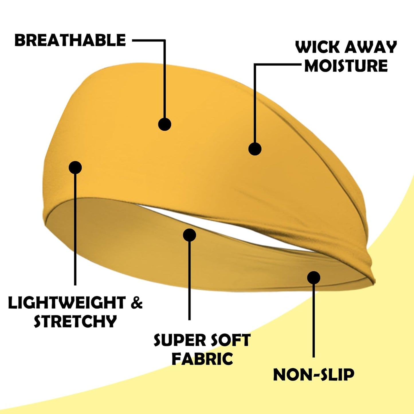 Lotus78, Pack of 8 Wide Headbands for Women Non Slip, Fashionable Sports Hair Bands for Women's Hair, Soft Elastic Stretchy Head Bands, Yoga Workout Headbands for Women Daily Fashion(Breeze icon)