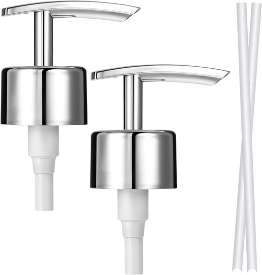 2 Pcs Soap Dispenser Pump Replacement, Reusable Soap Pump Replacement for Lotion Soap Replacement Pump for Soap Dispenser Replacement Soap Dispenser Pump for Kitchen Bathroom (Silver)