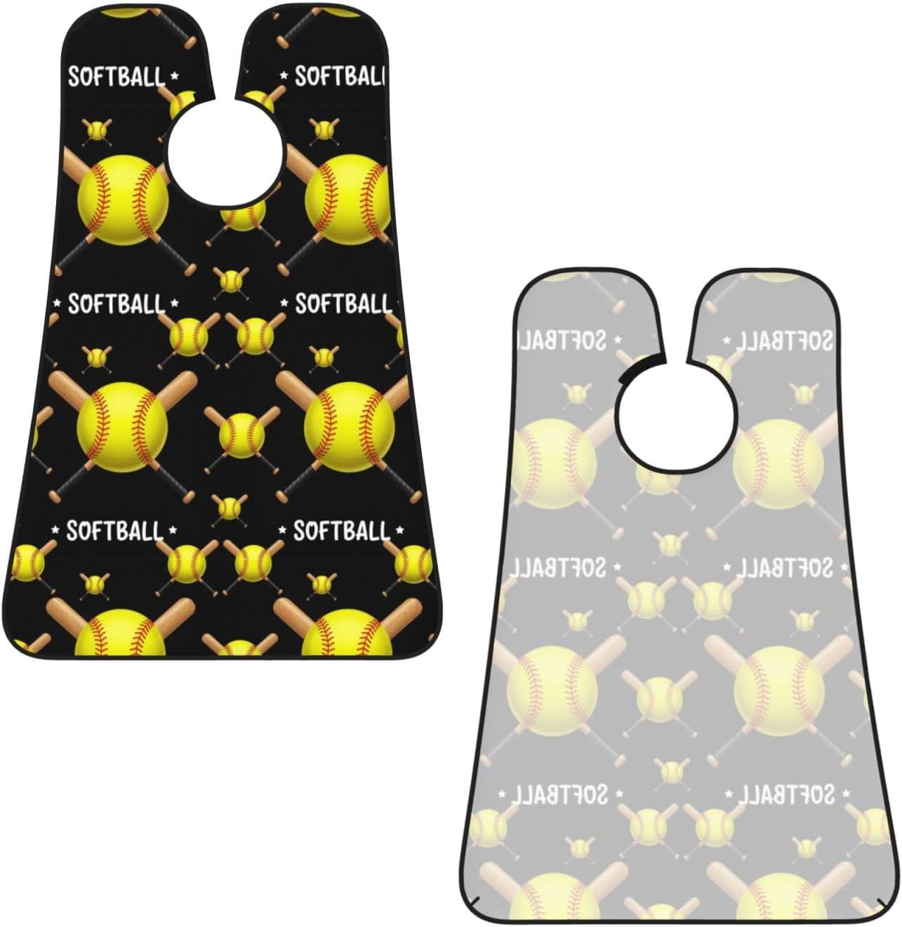 Men's Beard Maintenance Apron, Waterproof & Easy Clean, Yellow Softball Ball American