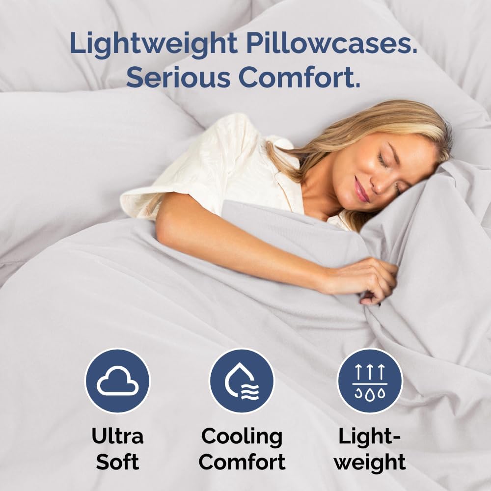 King Pillow Cases Set of 10 - Ultra Soft Hotel Quality Pillowcase Covers - Comfy, Cozy & Wrinkle Free - Shrink, Stain and Fade Resistant - Machine Washable Pillow Protectors - 10 Pcs Set - French Grey