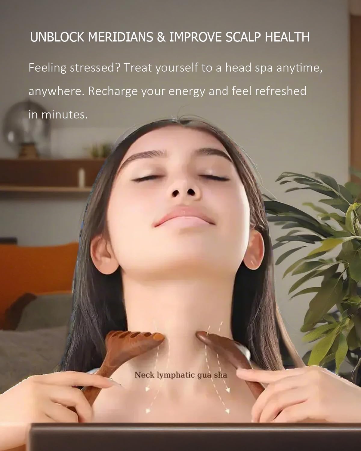 Tinuos Portable Wooden Head Scratcher Massager, 2 Pack Manual Scalp & Neck Massage Tool for Stress Relief and Hair Growth, for Men and Women