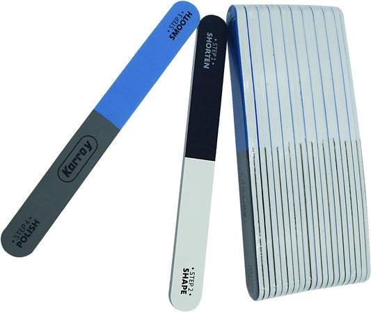 Nail File and Buffer for Natural Nails Dual Sided 4 Steps Shorten-Shape-Smooth-Polishing Nail Tools 20pcs