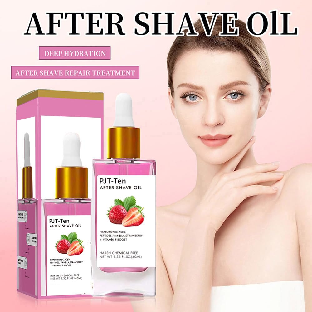 Strawberry Vanilla After Shave Oil, After Serve Oil for Smooth Skin, Moisturizing, Prevent Ingrown Hairs & Dryness, Reduce Ingrown Hairs & Dryness (Strawberry Vanilla + Passion Fruit, One Size)