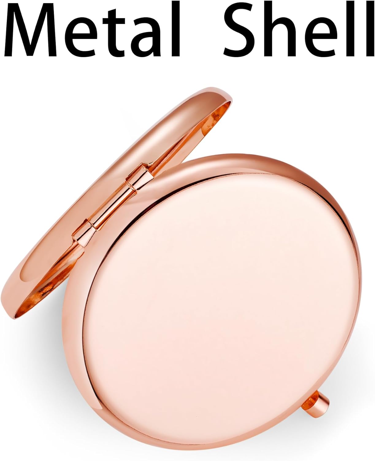 Compact Mirror, Pocket Travel Makeup Mirror for Purse, Metal Round Shell, 2-Sided 1X/2X Magnifying, Portable, Folding, Handheld, Rose Gold, 18 Pack