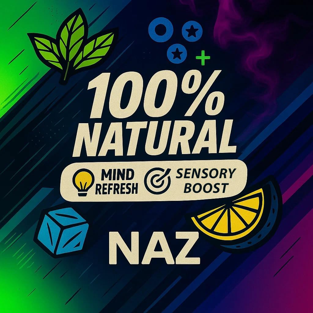Naz Electric Nasal Inhaler - Portable Essential Oil Vapor Inhaler for Aromatherapy, Cool & Refreshing & Breathe Free, Simple Ingredients | Non-Medicated Menthol Nasal Inhaler Stick 3-Pack