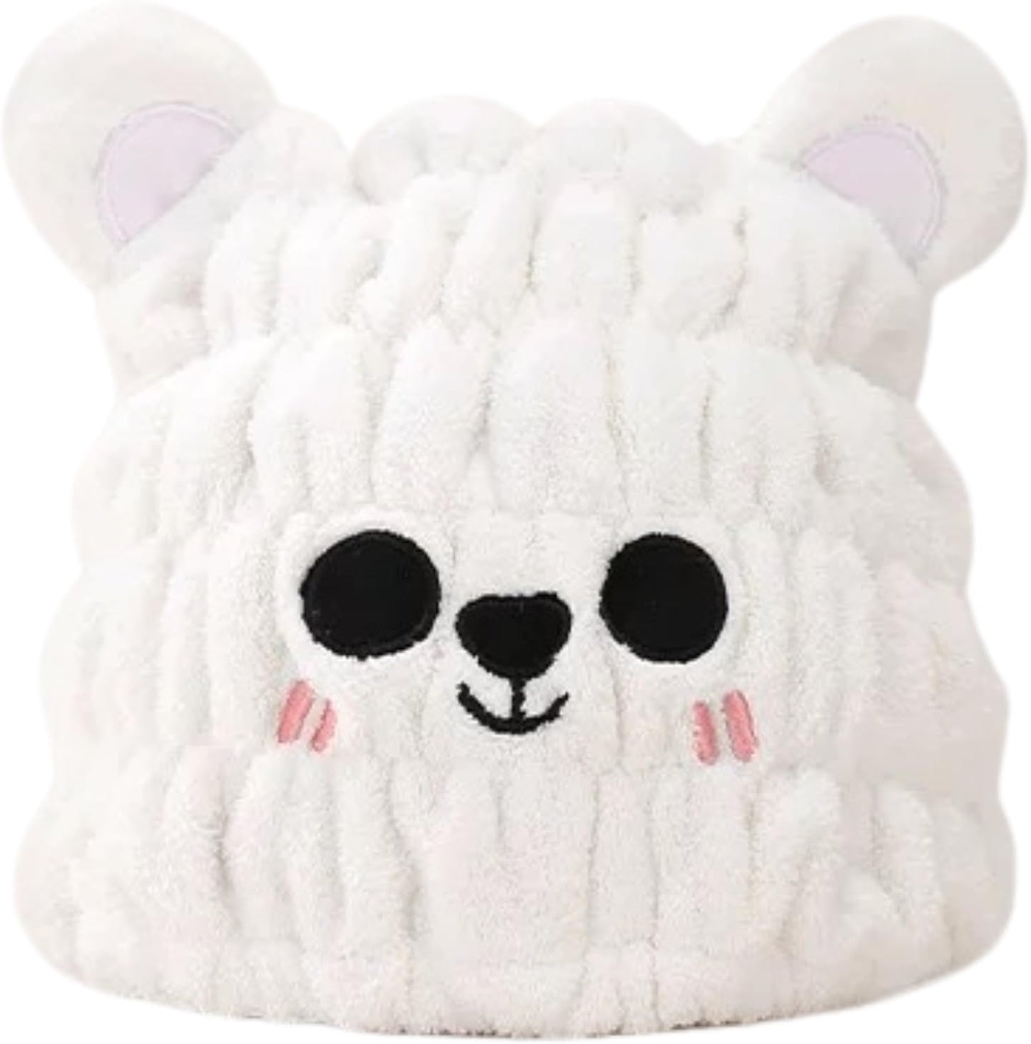 Microfiber Hair Towel Wrap for Kids, Snow Bear Dry Hair Cap Suck Water, Absorbent Quick Girls Boys Hair Drying Towel, Lightweight Bouncy Hat Headscarf