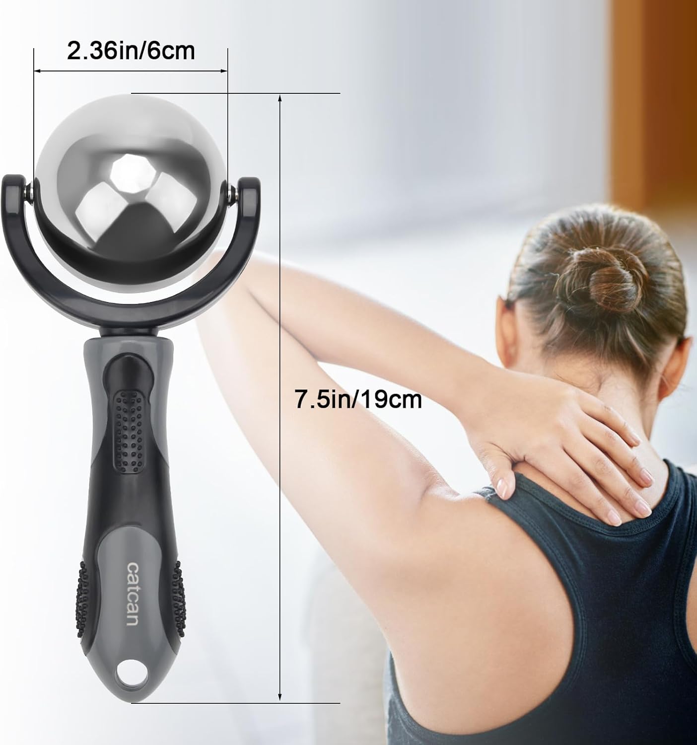 Cold Massage Roller Ball, Cold Therapy Relief, Portable Fitness Ice Roller Ball with Handle, Great Tool for Back/Neck Pain, Muscles Recovery and Inflammation