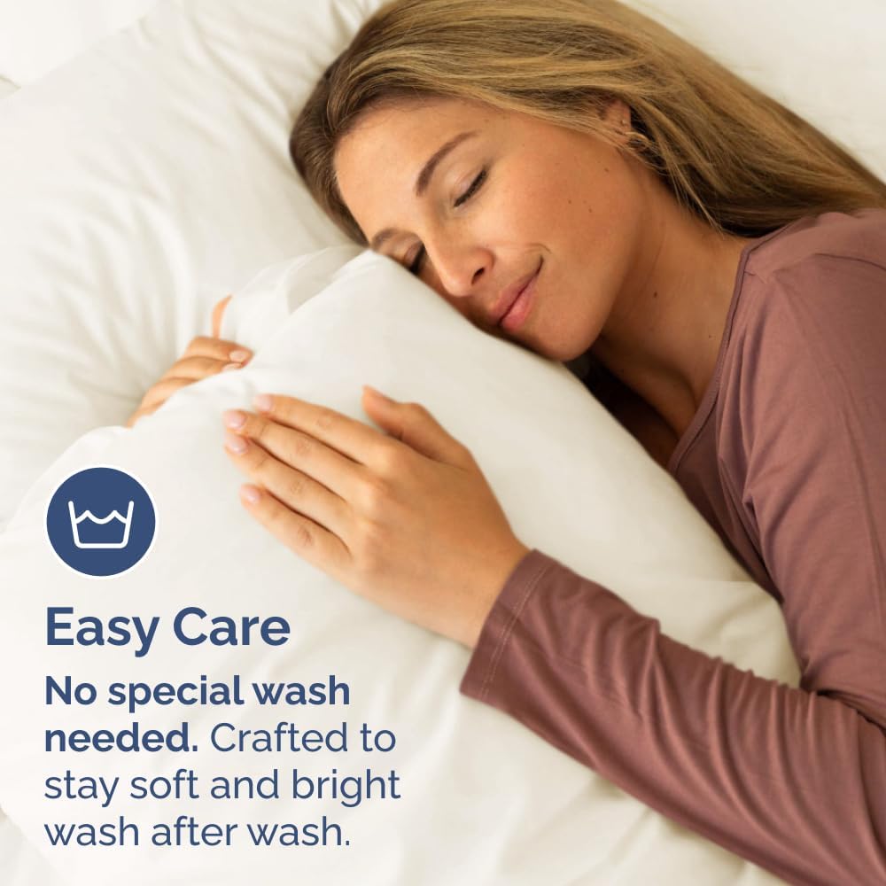 Standard Pillow Cases Set of 2 - Ultra-Soft Hotel Quality Pillowcase Covers - Comfy & Wrinkle Free - Stain & Fade Resistant - Machine Washable Pillow Protectors - 2 Piece Set - Standard Size Off White