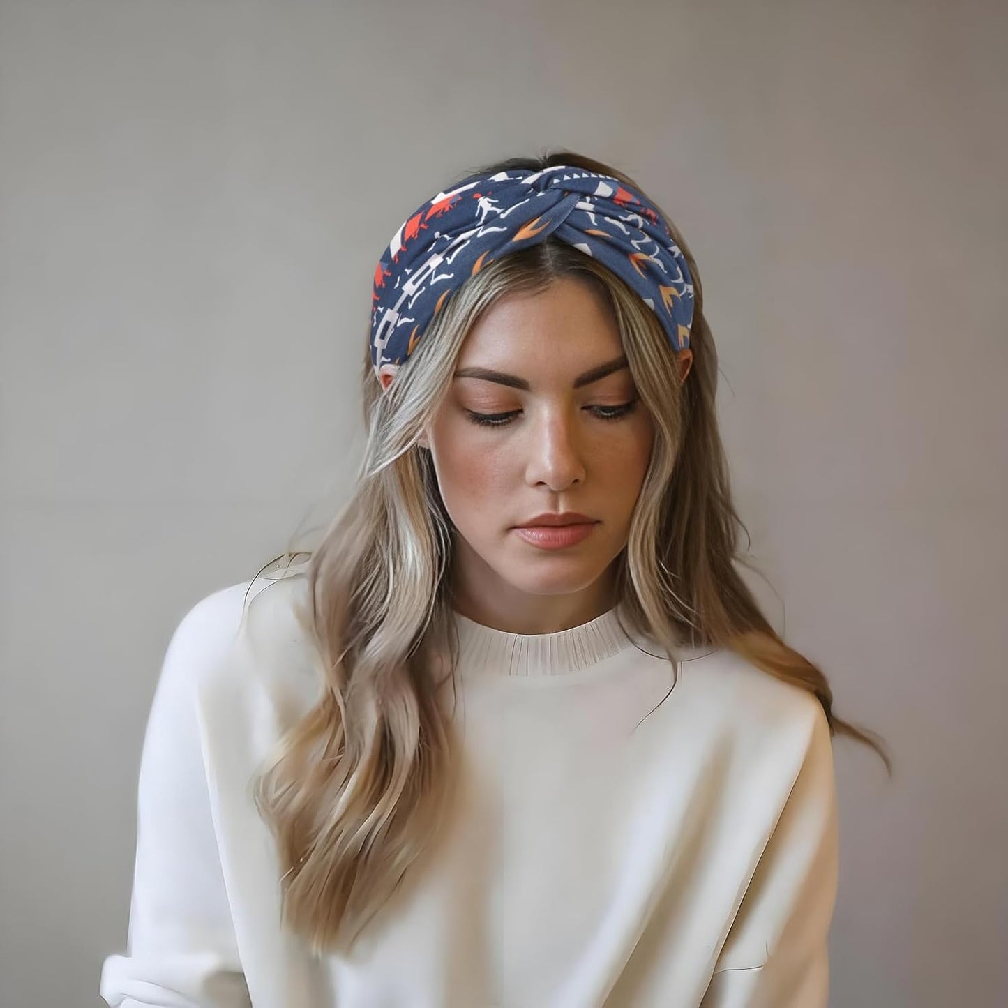 DRESHOW 4 Pack Turban Headbands for Women Wide Vintage Head Wraps Knotted Cute Hair Band Accessories