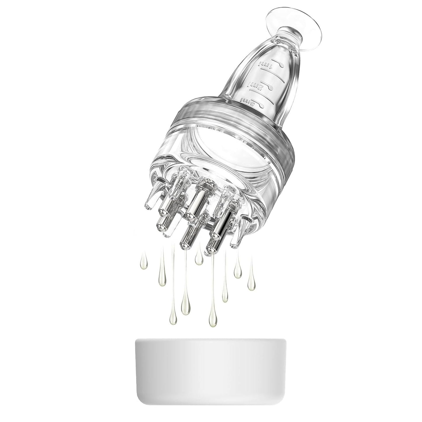 Scalp Applicator Comb,Minoxidil Applicator tool,Hair Oil Essential Serum Liquid Massager for Hair Growth, Follicle Care Treat hair Loss Thinning (Transparent)