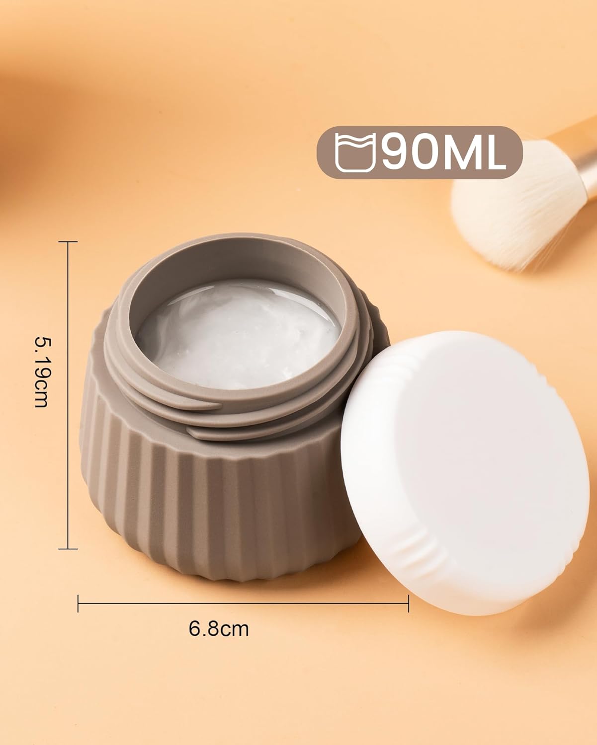 Travel Containers for Toiletries 4 Pack, TSA Approved Travel Size Toiletries, Travel Size Containers, With Clear Bag Leak Proof Silicone Jars, Travel Essentials Creams Jars Carrying Small Items