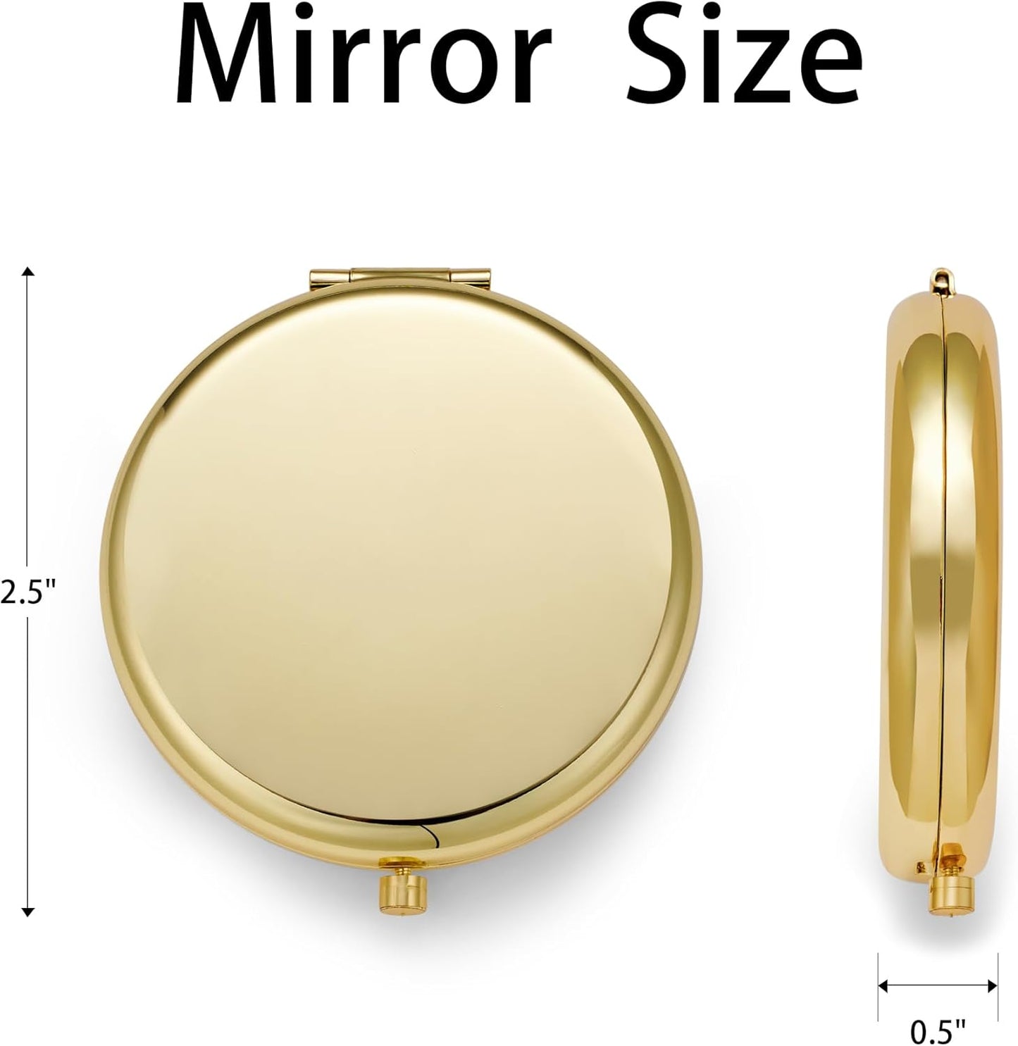 Compact Mirror, Pocket Travel Makeup Mirror for Purse, Metal Round Shell, 2-Sided 1X/2X Magnifying, Portable, Folding, Handheld, Gold, 12 Pack