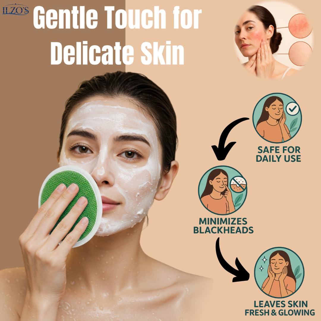 Original Moroccan Kessa Exfoliating Glove Set (ILZO’S) – 3-Piece Hammam Mitts for Face, Body & Back – Deep Skin Cleansing & Dead Skin Removal – Reusable Natural Exfoliator – Assorted Colors (GREEN)