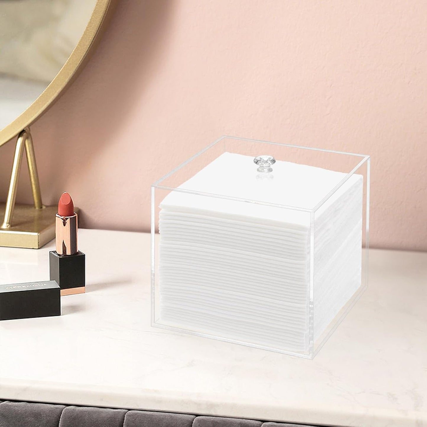 Disposable Face Towel Holder, Facial Towelettes Container Box, Acrylic Box for Facial Towels, Clear