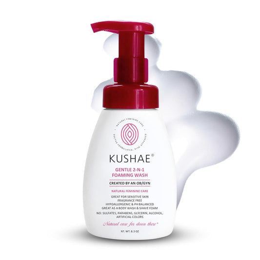 Kushae Gentle 2-in-1 Foaming Wash, pH Balance Feminine Wash for Optimal Hygiene, Refreshing & Soothing Feminine Wash for Sensitive Skin, Fragrance-Free Intimate Wash for Daily Use, 8.3 oz