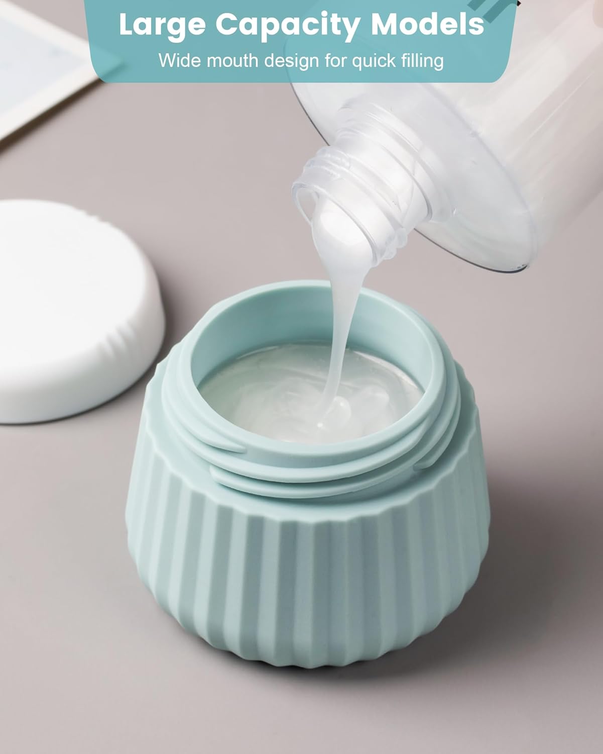 Travel Containers for Toiletries 4 Pack, TSA Approved Travel Size Toiletries, Travel Size Containers, With Clear Bag Leak Proof Silicone Jars, Travel Essentials Creams Jars Carrying Small Items