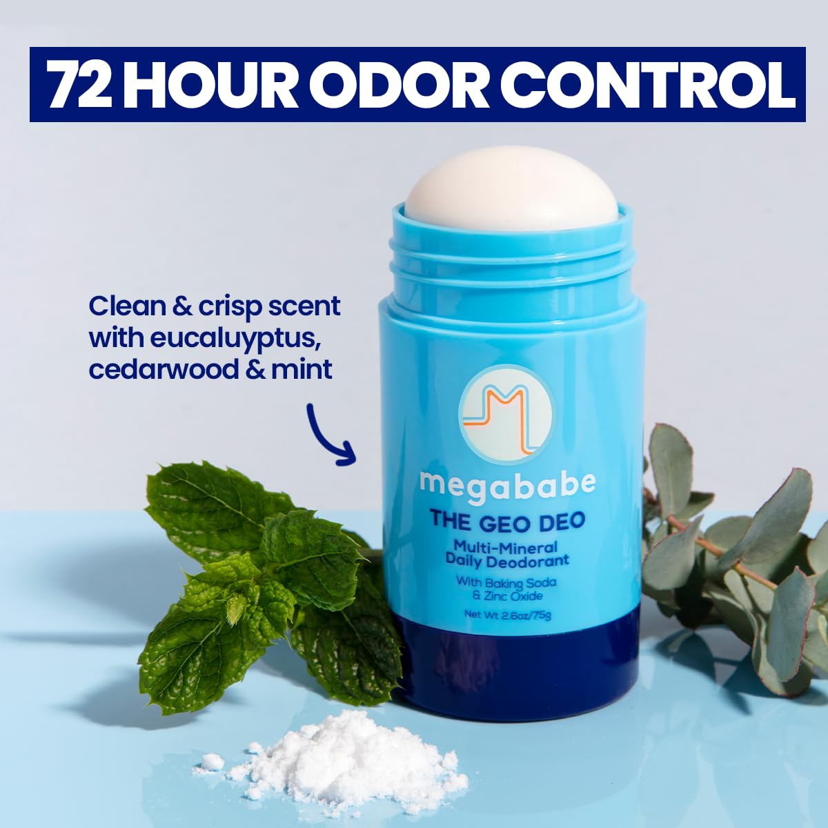 Megababe Daily Deodorant - The Geo Deo with 72 hour Odor Protection Multi-Minerals, Aluminum-Free, All Natural, 2.6 oz