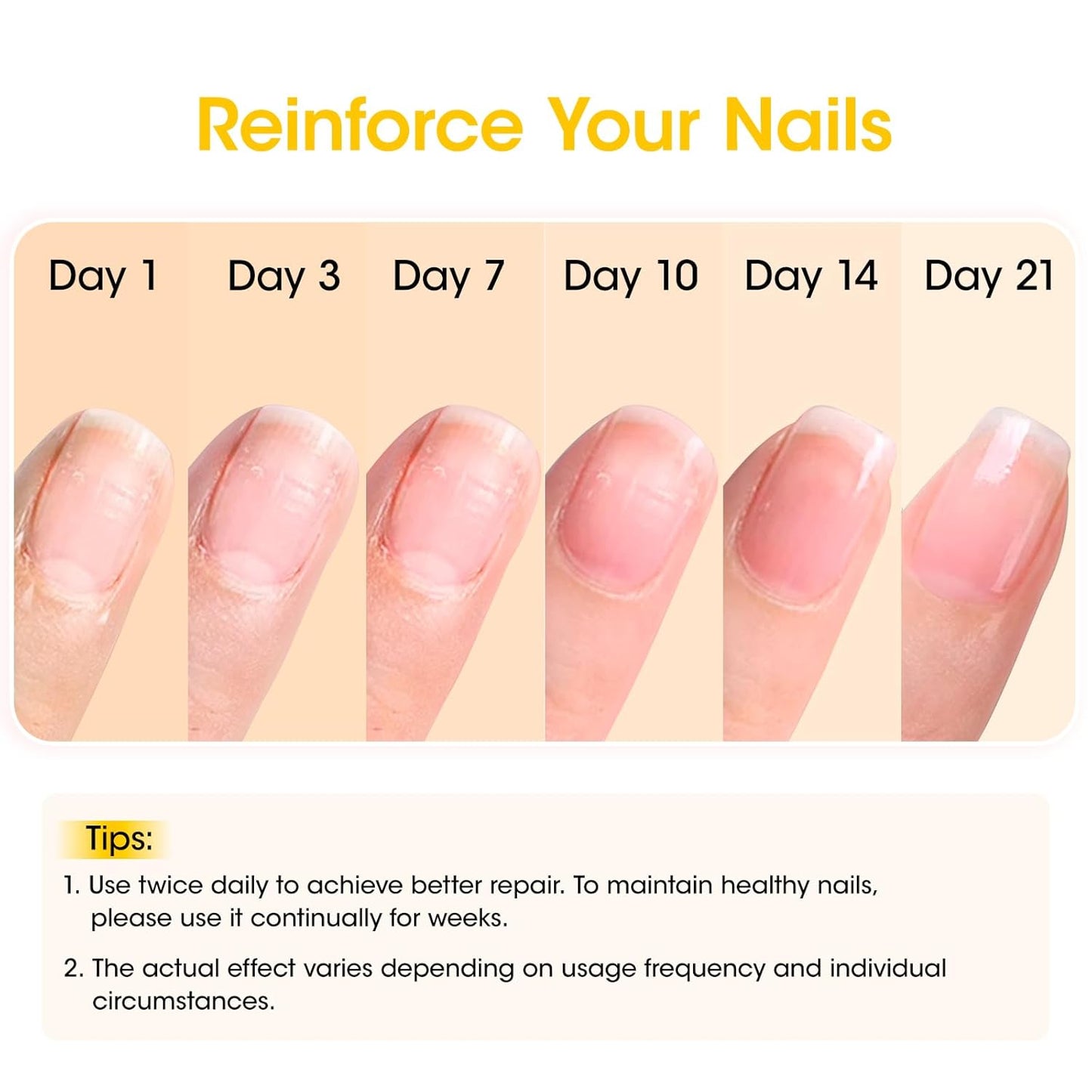 GELLEN Pro Care Ginger Nail Strengthener, Ginger Serum Treatment, 8-IN-1 Air Dry Clear Nail Repair Growth Strengthener Calcium Keratin Nourish for Thin Damaged Nails Growth & Post-Removal Repair