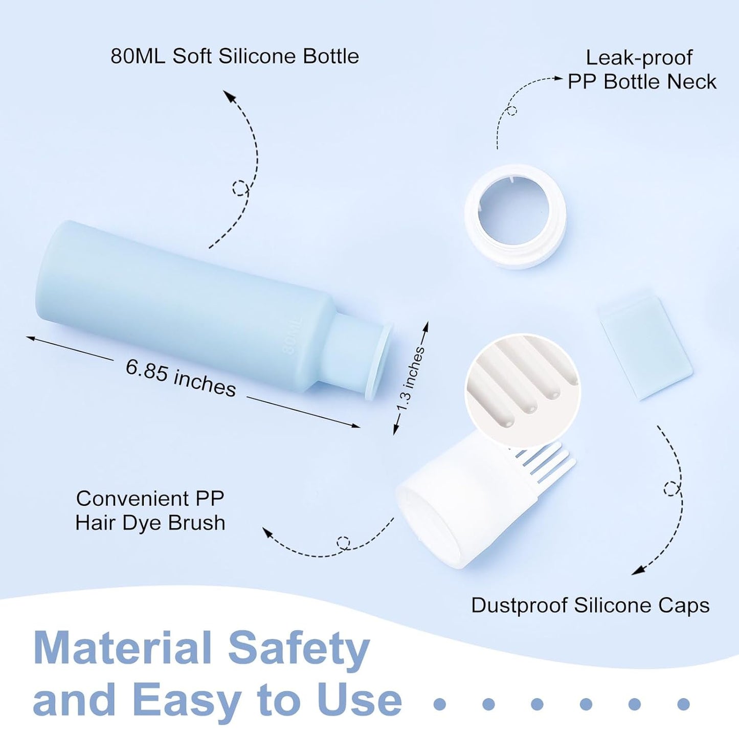 2 Packs Silicone Hair Oil Applicator, 2.7 Ounce Root Comb Applicator Bottle for Hair Dye, Hair Dye Comb Brush, Scalp Oil Applicator Bottle