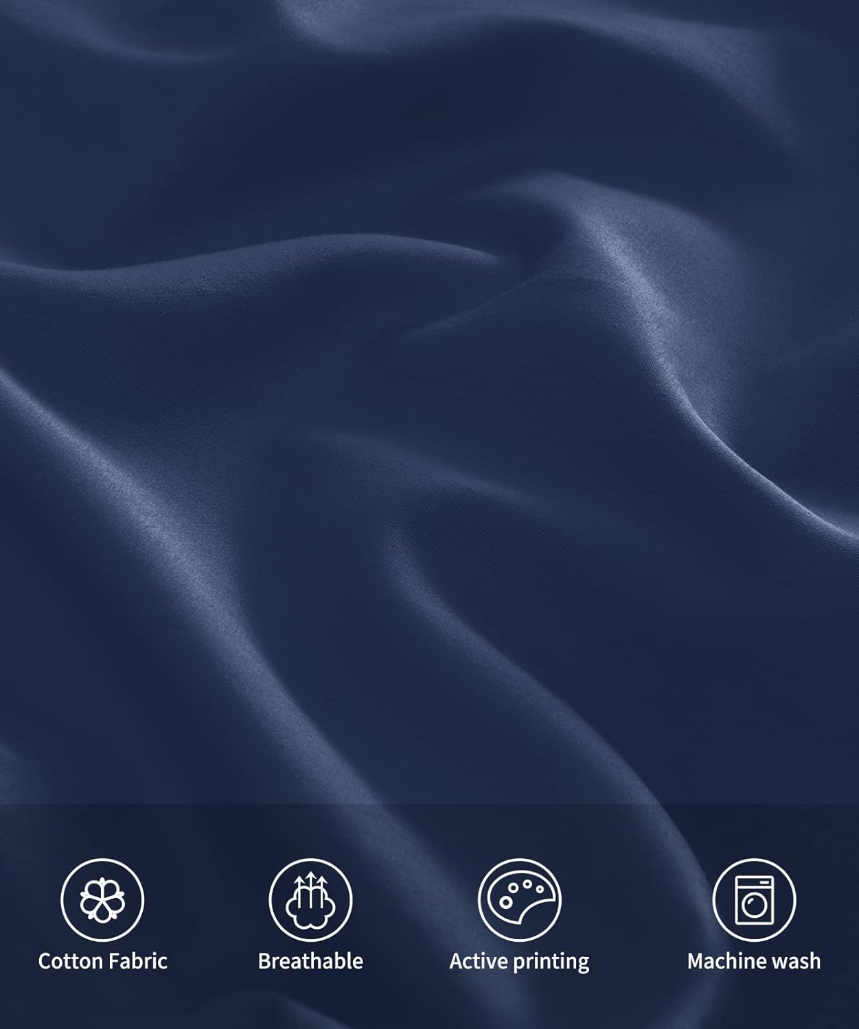 Warmstar Cotton Pillow Cases Standard Size Set of 2, 600 Thread Count Pillowcases 20x26 Inches, Soft Long Staple Cotton Pillowcases Breathable with Envelope Closure,Navy Blue