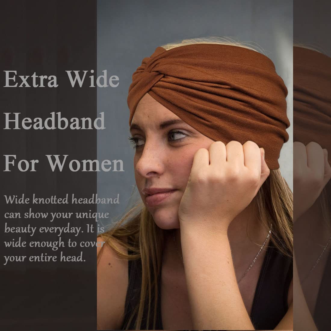 Wide Headbands For Women Extra Large Headband Twisted Knot Head Bands For Women's Hair Band Turban Accessories 6 Pack