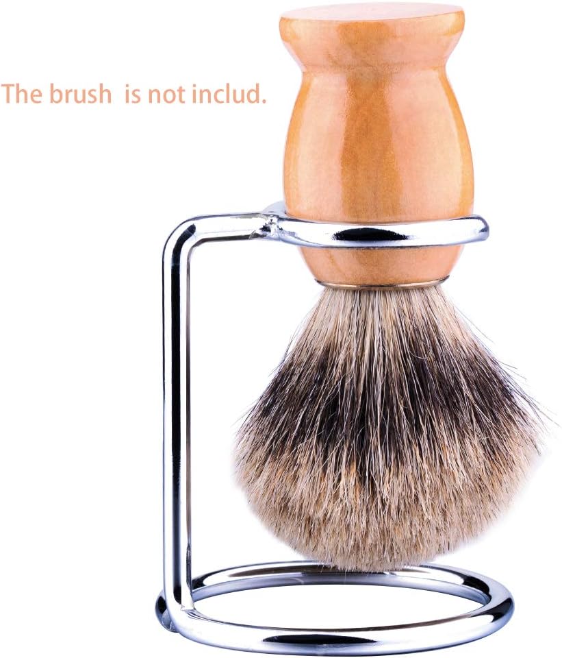 Shave Brush Stand Stainless Steel for Badger Shaving Brushes Holder Height 2.8inch/7cm Space Saver