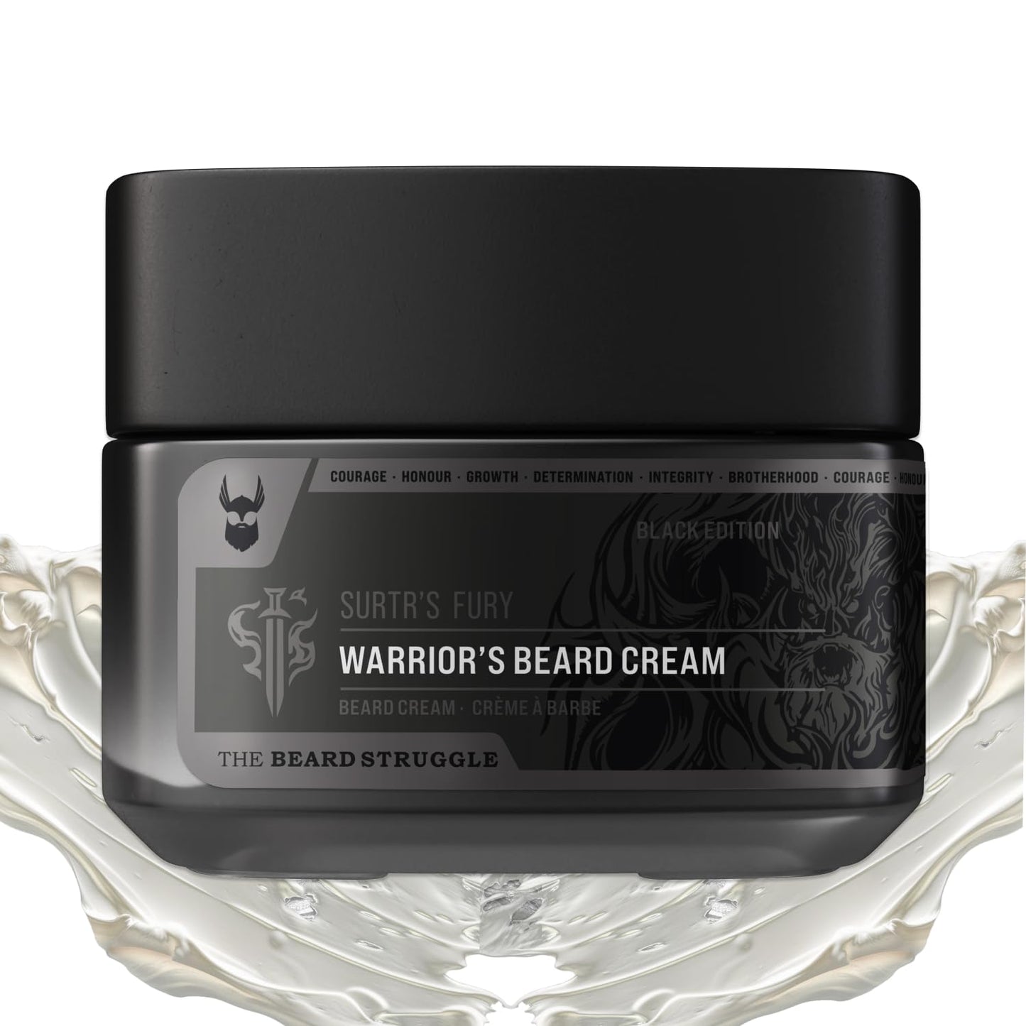 Beard Cream for Men by Beard Struggle -Surtr's Fury Beard Butter, Moisturizer & Softener for Men - Itch Relief, Hydration with Avocado & Jojoba Oils - Beard, Mustache & Corase Growth Cream, 50g