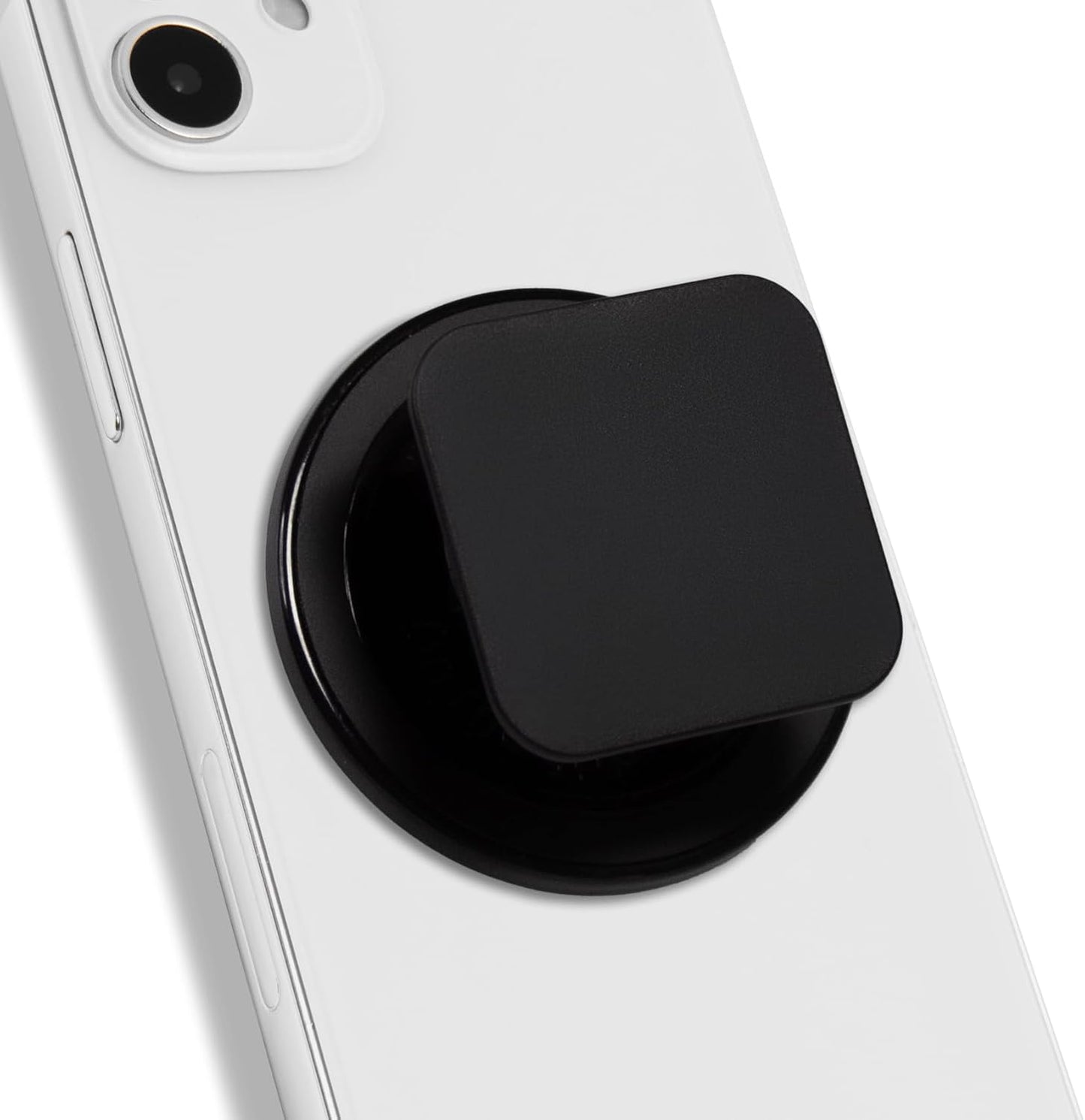 Matt Black Collapsible Phone Grip & Stand Sleek All-Black Design for Secure Hold & Stylish Look (Square Magnetic)