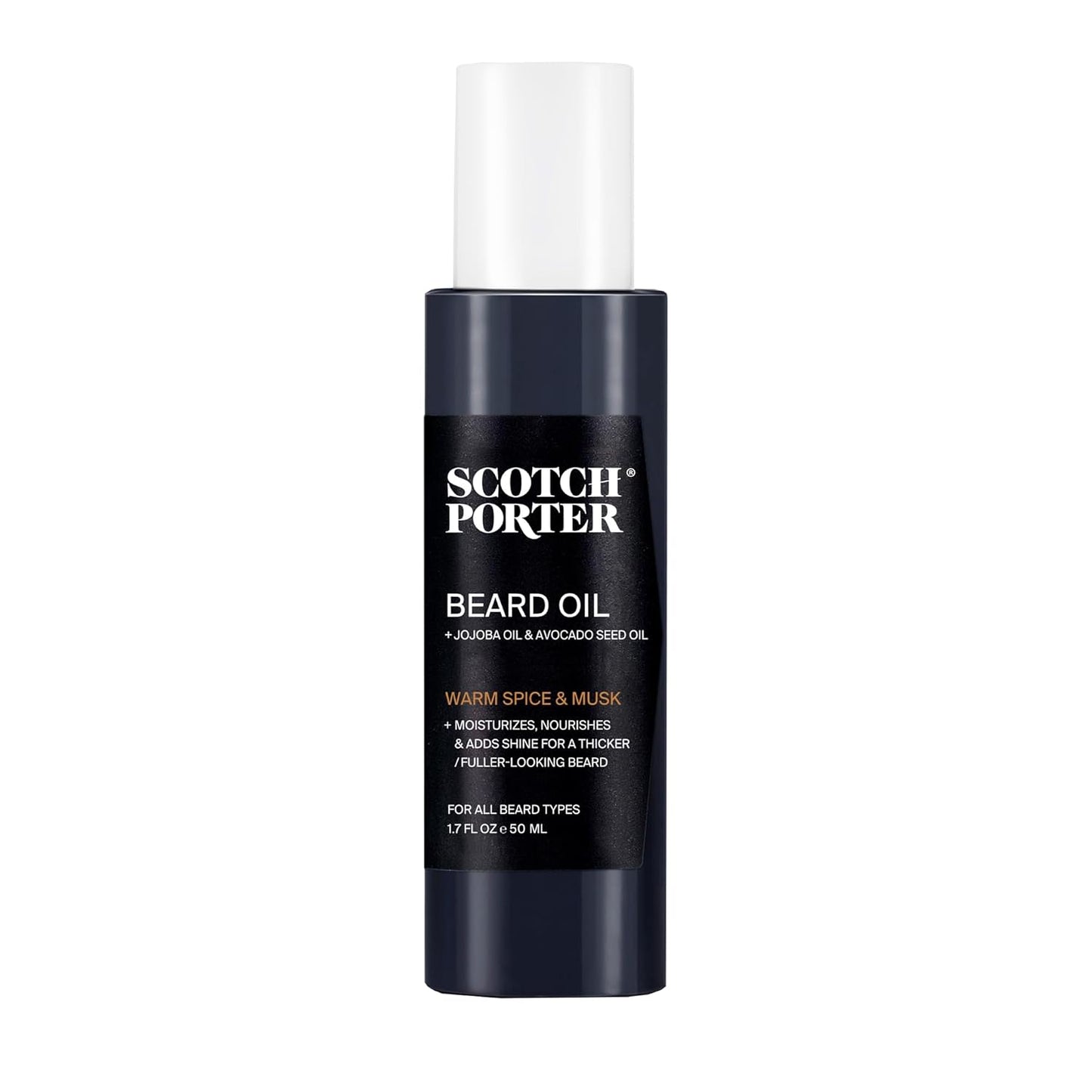 Scotch Porter Smoothing Beard Oil – Nourishing Oil Seals in Moisture & Smooths Flyaways for a Frizz-Free, Fuller/Healthier-Looking Beard with All-Day Shine – Original Scent, 1.7 oz. Bottle