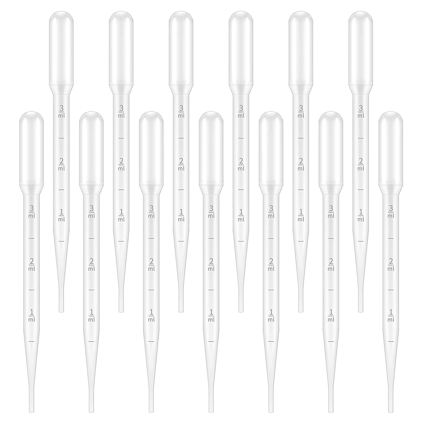 G2PLUS 200PCS 3ml Disposable Plastic Transfer Pipettes, Calibrated Pipettes Dropper for Liquid, Science Laboratory, Essential Oils, Experiment, Make up Tool