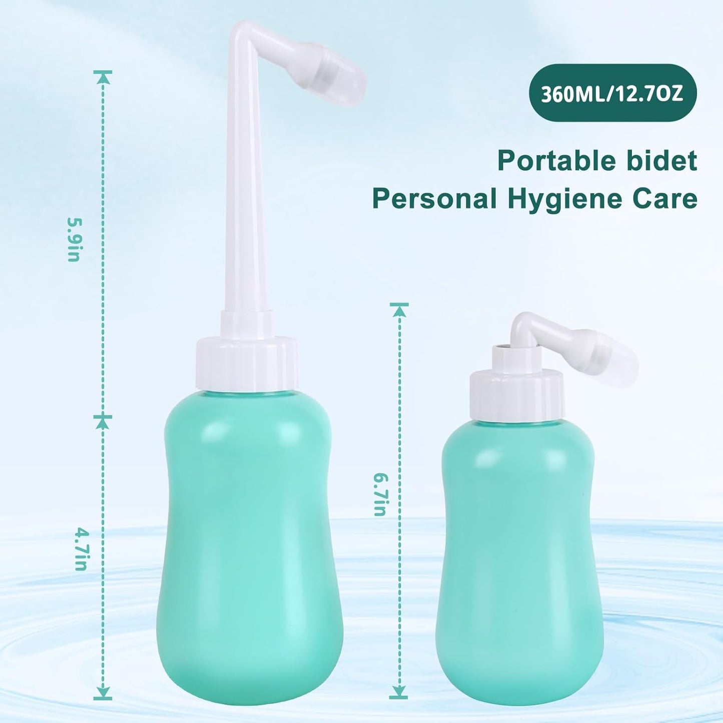 GOLDEN DEER Peri Bottle for Postpartum Care for Perineal Recovery and Cleansing After Birth 12.7 OZ Turquoise