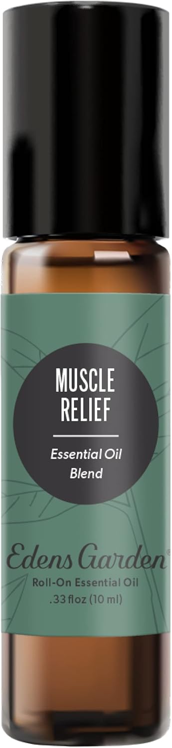 Edens Garden Muscle Relief Essential Oil Roll-On Blend- 100% Pure Premium Grade, Natural, Therapeutic, Aromatherapy, Kid & Skin Safe, The Best for Body, Comfort, Tension Pre-Diluted 10 ml (.33 fl oz)