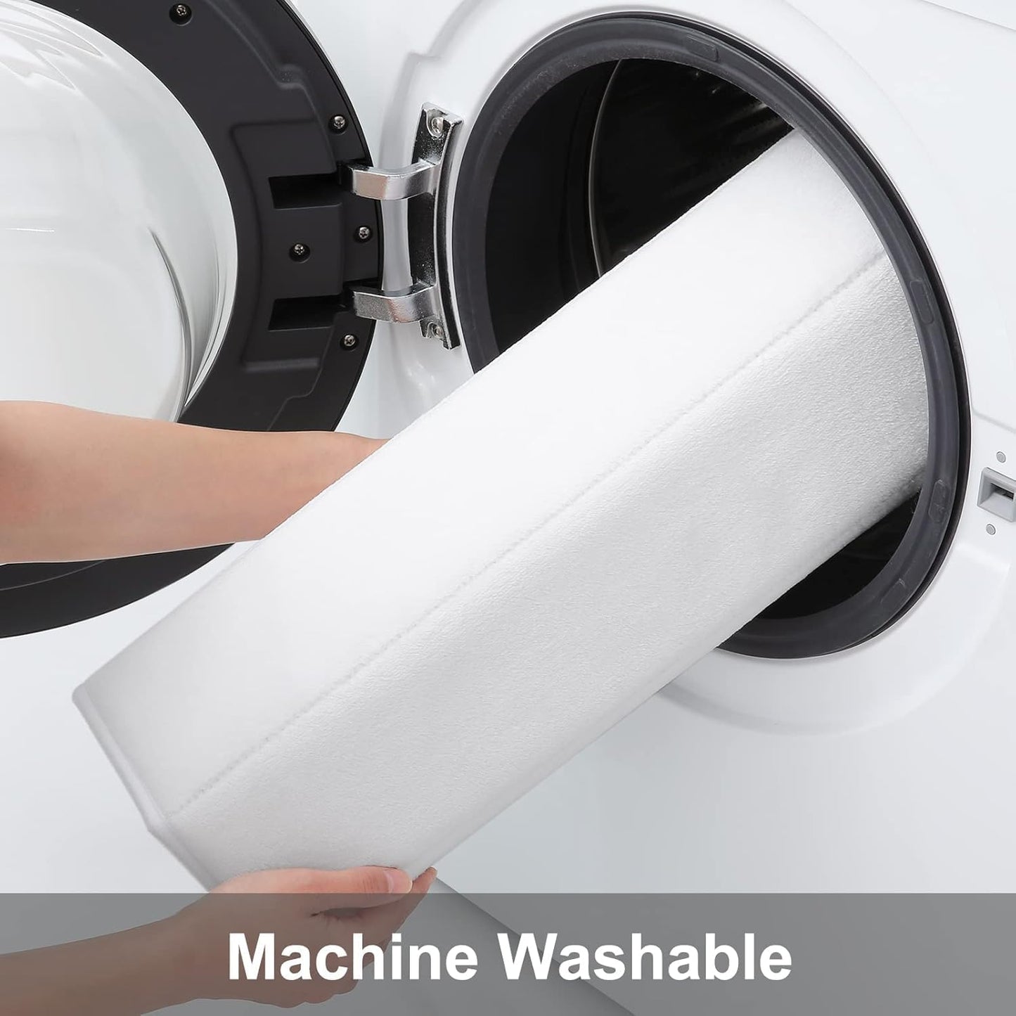 Buganda Memory Foam Bath Mat, 47" x 17", Ultra Soft and Non-Slip Bathroom Rugs, Water Absorbent and Machine Washable Bath Rug Runner for Bathroom, Shower, and Tub, White