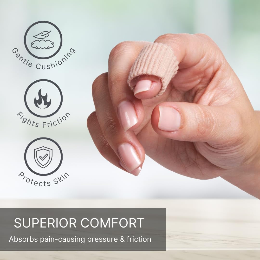 NatraCure Gel Toe Protectors - Reusable Covers for Women and Men, Bandages, Pads, Sleeves for Ingrown Toenails, Corns, Blisters, Plantar Warts - 12 Pack