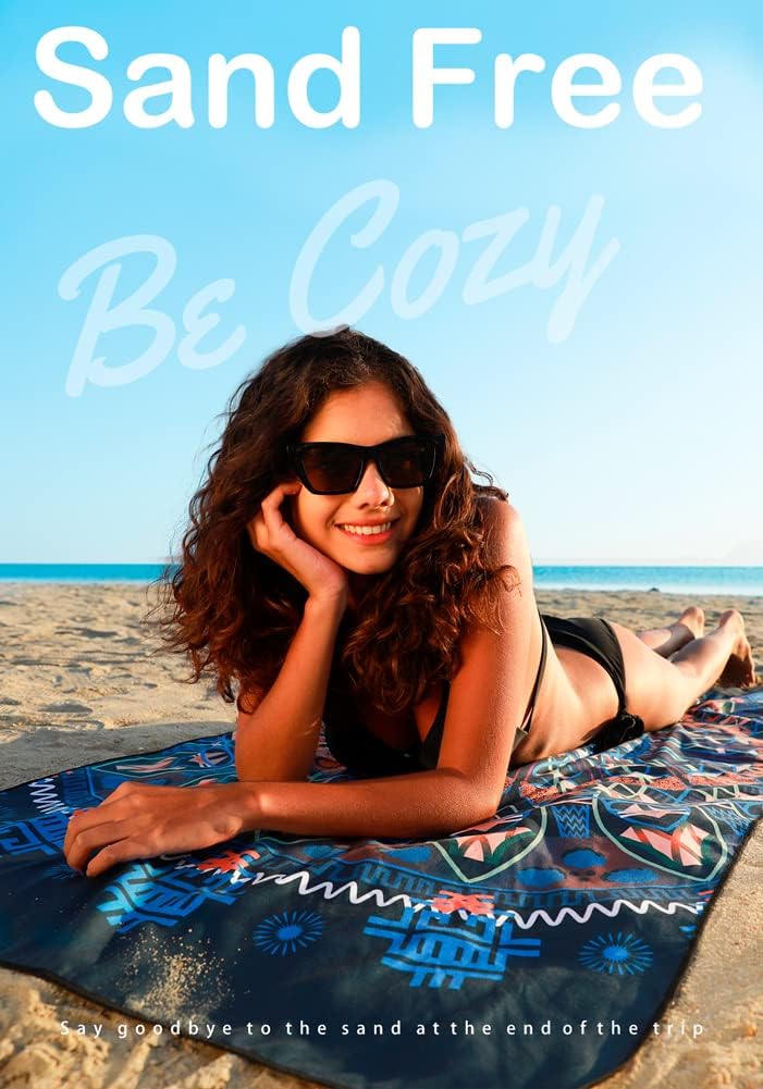 4 Pack Microfiber Lightweight Beach Towel Sand Free Quick Dry Absorbent Thin Compact Towels for Swimming Pool Camping Beach Accessories Large Easy Pack Travel Things for Vacation Essentials Gift